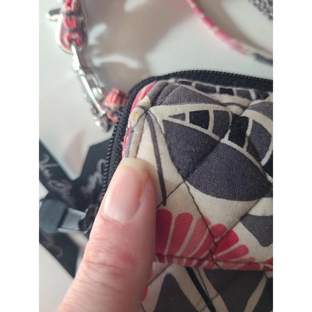 Vera Bradley All In One Crossbody Wristlet Clutch Purse CHEERY BLOSSOM PINK GREY